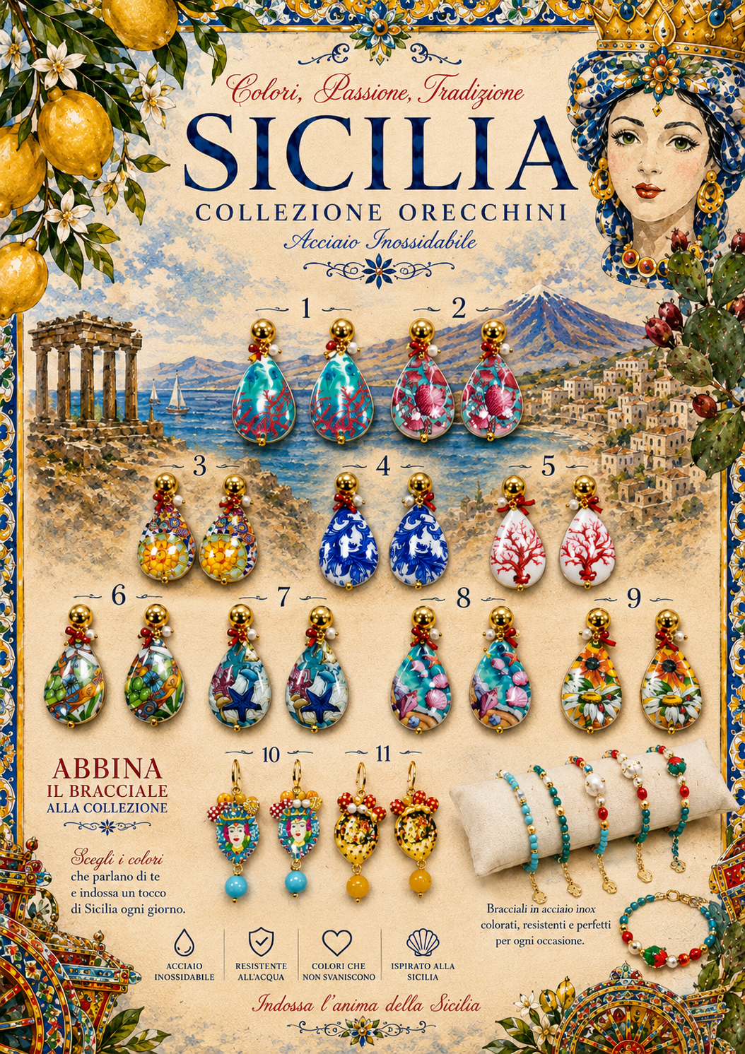 Orecchini sicilia bedda