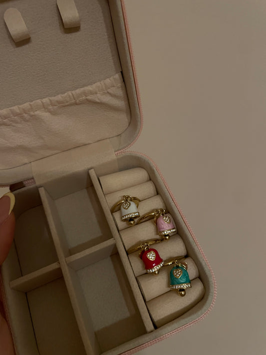 Anello campanella cuoricino pendente