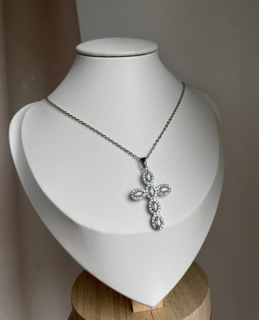 Collana croce zirconata