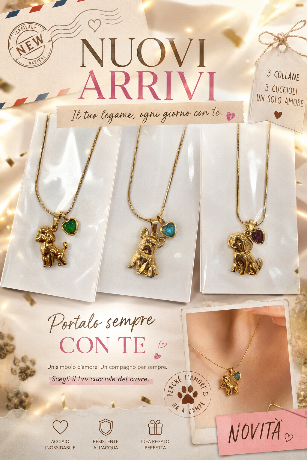 Collana a quattro zampe