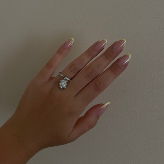 Anello campanella zirconata versione silver